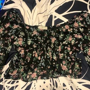 floral crop top long sleeve